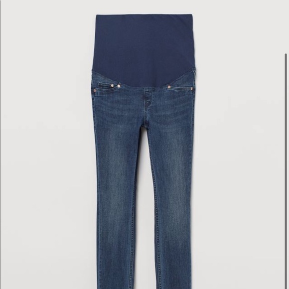 ❌SOLD❌ H&M Mama Super Skinny High Rib Maternity Denim Size 10 Jeans Medium Wash - Picture 5 of 7